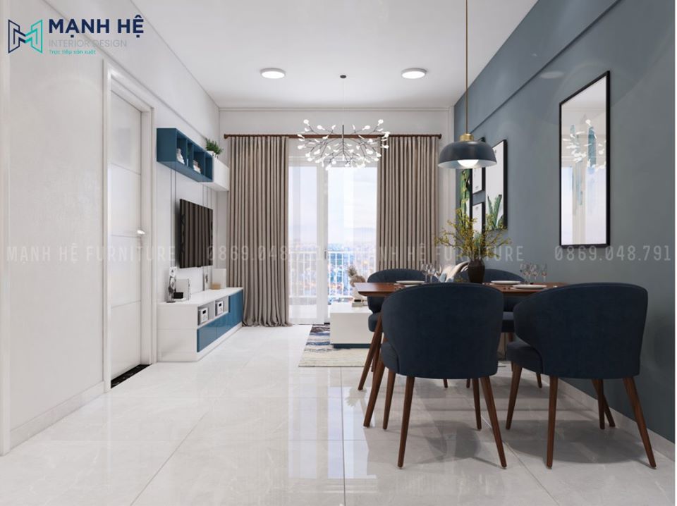 từ bếp nhìn ra phòng khách