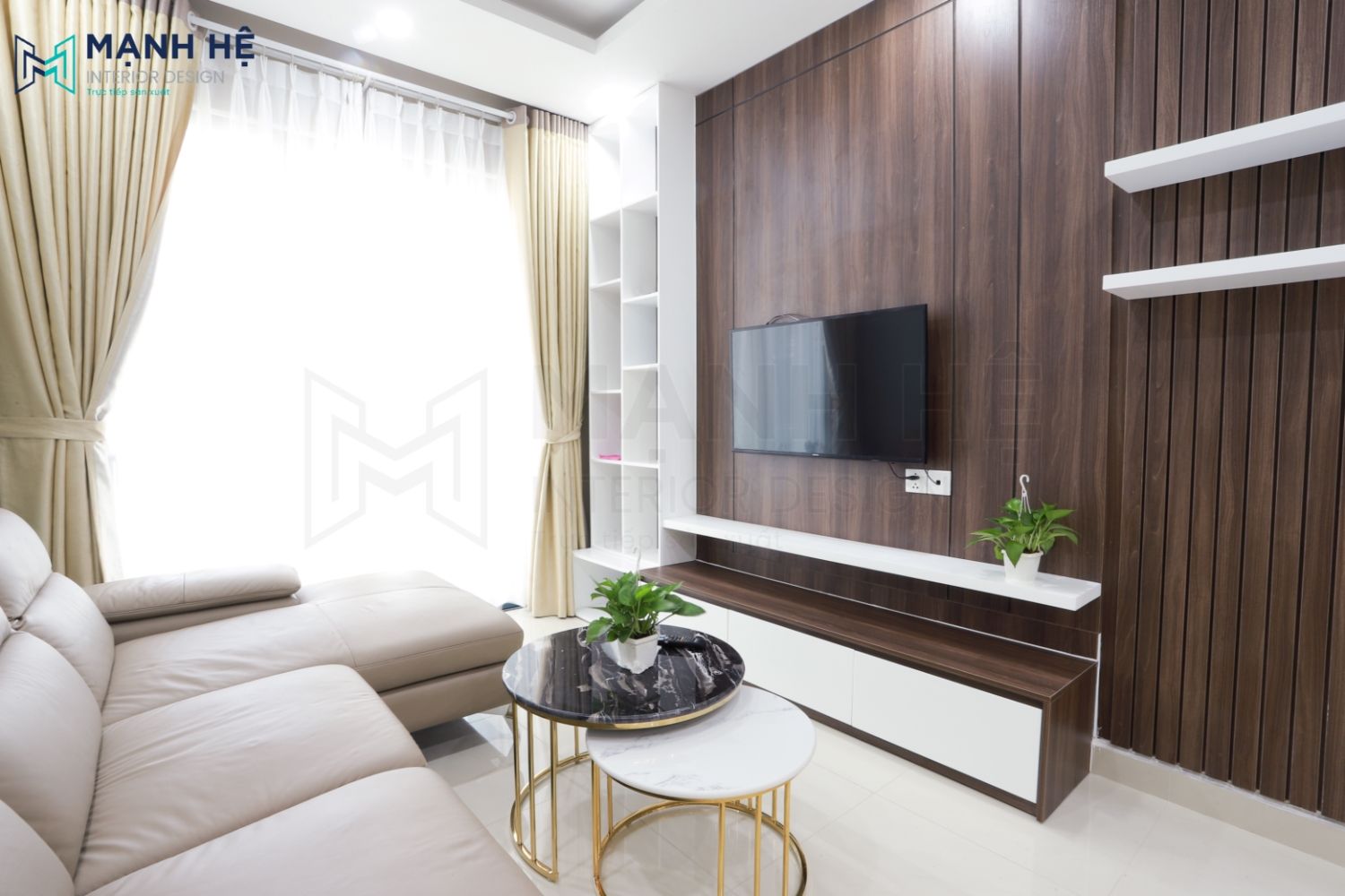 thi công kệ tủ tivi