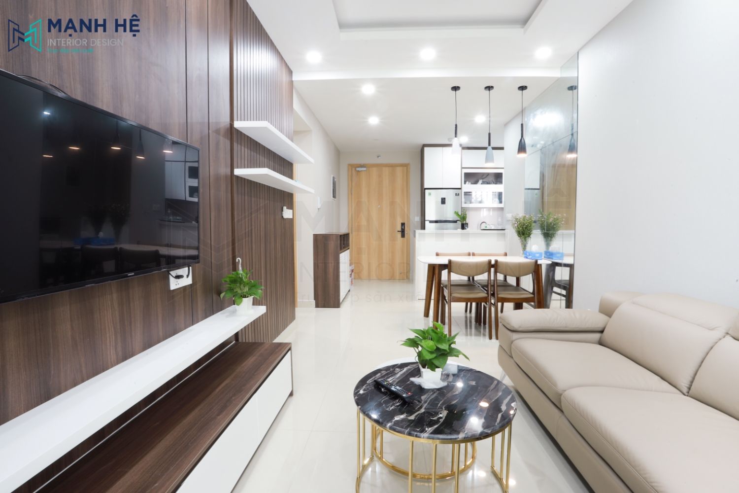 phòng khách liền bếp