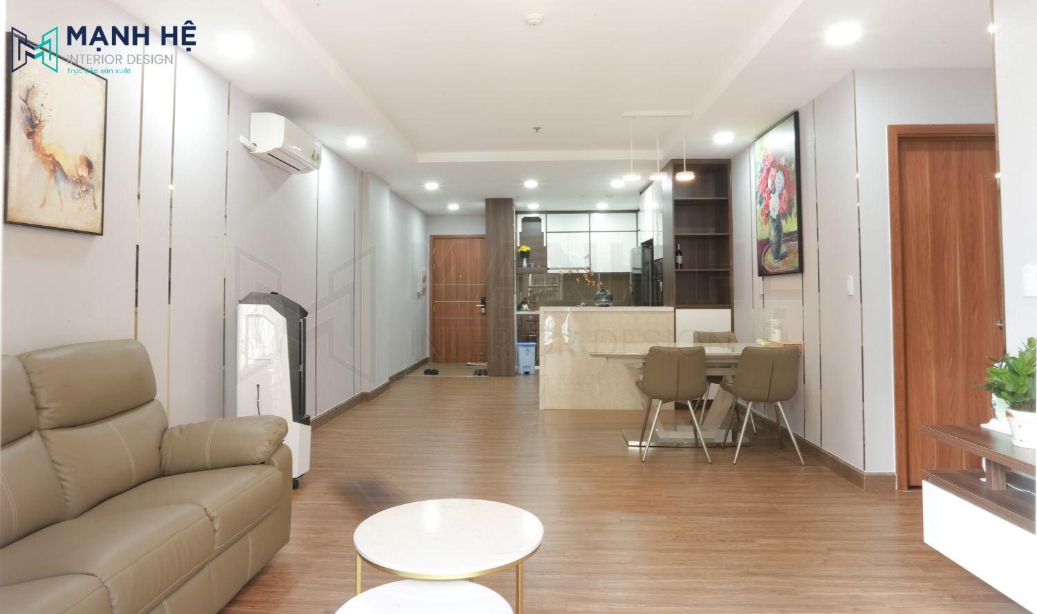 Nội thất phòng khách liền bếp