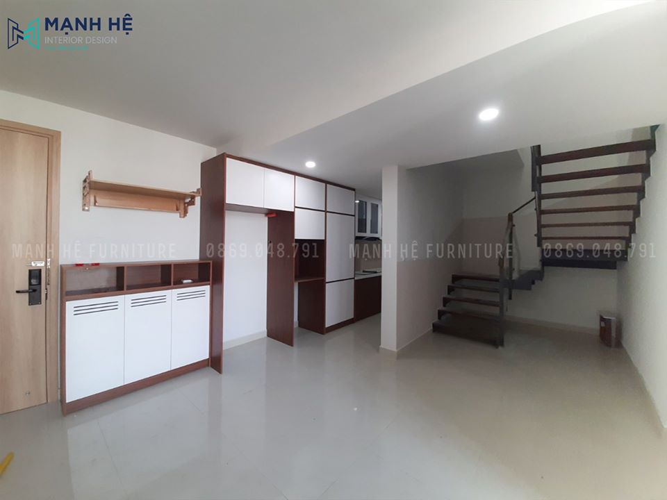 Không gian phòng khách bếp thoáng đãng