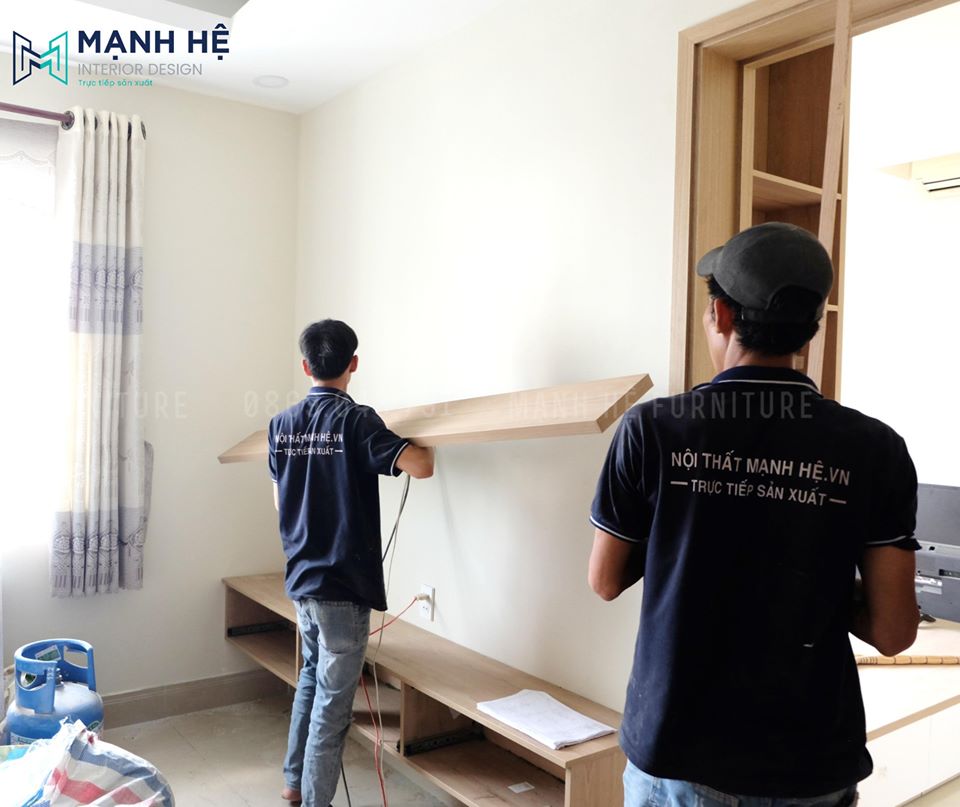 thi công lắp đặt nội thất phòng khách