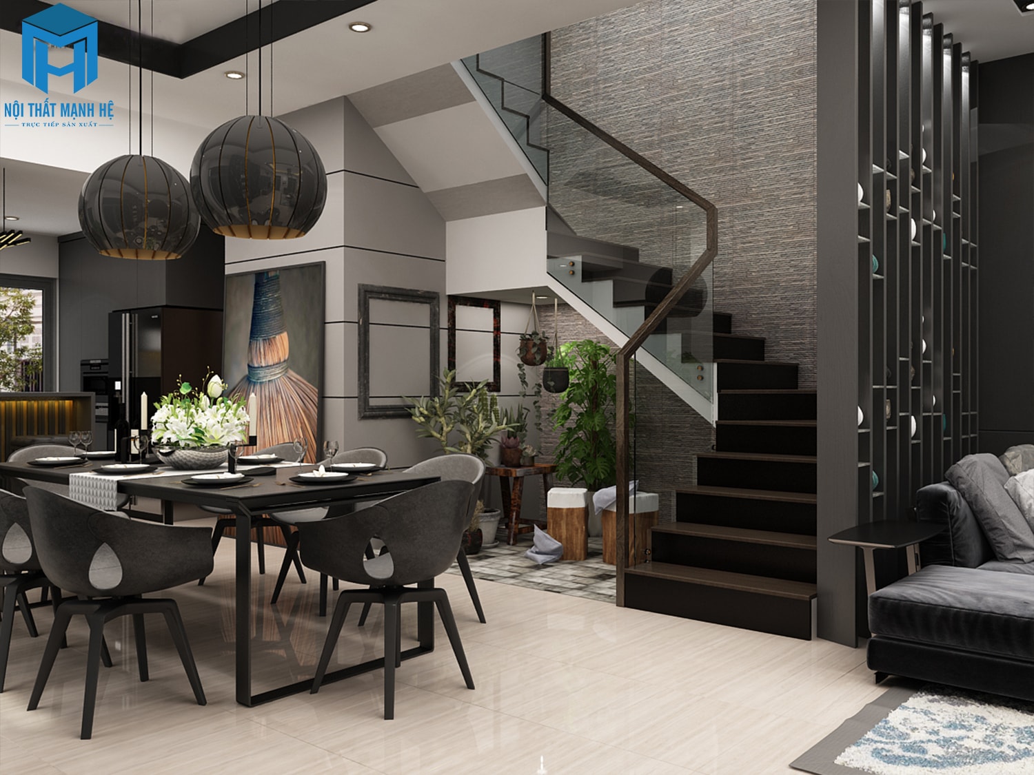thiết kế nội thất nhà bếp biệt thự